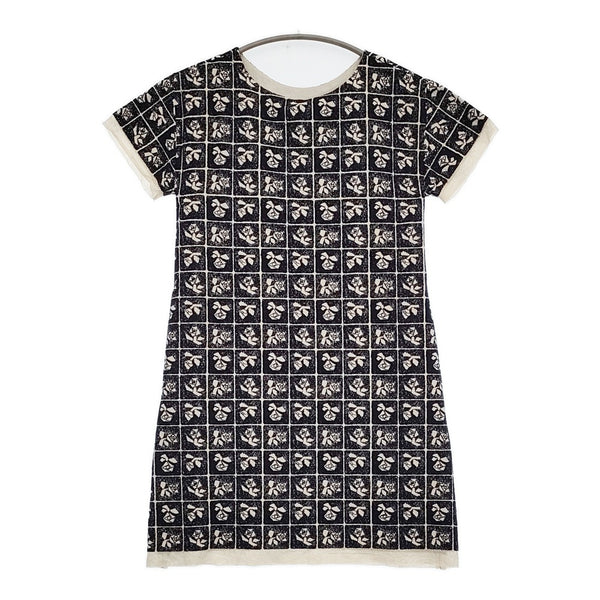mina perhonen Lili 刺繍 チュール na3576 サイズ36 ワンピース ダークネイビー ベージュ レディース ミナペルホネン【中古】5-0815S♪
