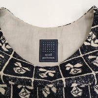 mina perhonen Lili 刺繍 チュール na3576 サイズ36 ワンピース ダークネイビー ベージュ レディース ミナペルホネン【中古】5-0815S♪