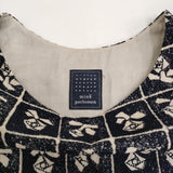 mina perhonen Lili 刺繍 チュール na3576 サイズ36 ワンピース ダークネイビー ベージュ レディース ミナペルホネン【中古】5-0815S♪