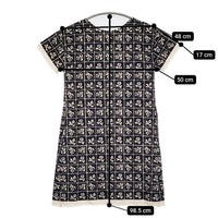mina perhonen Lili 刺繍 チュール na3576 サイズ36 ワンピース ダークネイビー ベージュ レディース ミナペルホネン【中古】5-0815S♪