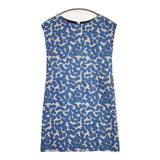 mina perhonen La3417 soda water ノースリーブドレス ウールカシミヤシルク ワンピース ブルー ライトグレー レディース ミナペルホネン【中古】5-1124M∞