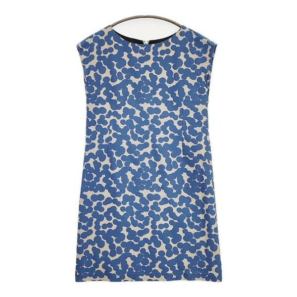 mina perhonen La3417 soda water ノースリーブドレス ウールカシミヤシルク ワンピース ブルー ライトグレー レディース ミナペルホネン【中古】5-1124M∞