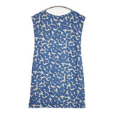 mina perhonen La3417 soda water ノースリーブドレス ウールカシミヤシルク ワンピース ブルー ライトグレー レディース ミナペルホネン【中古】5-1124M∞