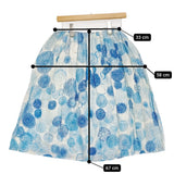 mina perhonen Ls5412 rain chukka サイズ2 リネン スカート ホワイト ブルー レディース ミナペルホネン【中古】5-0819M♪