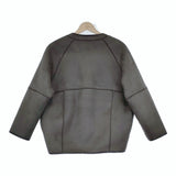 PASSIONE ノーカラー リバーシブル ボア スエード サイズ38 ジャケット グレー レディース パシオーネ【中古】5-1024A◆