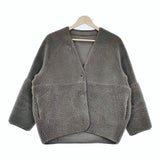 PASSIONE ノーカラー リバーシブル ボア スエード サイズ38 ジャケット グレー レディース パシオーネ【中古】5-1024A◆