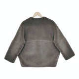 PASSIONE ノーカラー リバーシブル ボア スエード サイズ38 ジャケット グレー レディース パシオーネ【中古】5-1024A◆