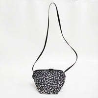 Herve Chapelier ナイロン舟型ショルダーバッグSパンサーブラン 定32780円 2885F ブラック ベージュ レディース エルベシャプリエ【中古】5-0815G♪