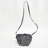 Herve Chapelier ナイロン舟型ショルダーバッグSパンサーブラン 定32780円 2885F ブラック ベージュ レディース エルベシャプリエ【中古】5-0815G♪