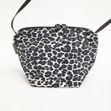 Herve Chapelier ナイロン舟型ショルダーバッグSパンサーブラン 定32780円 2885F ブラック ベージュ レディース エルベシャプリエ【中古】5-0815G♪