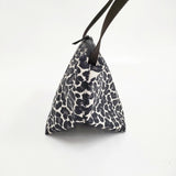 Herve Chapelier ナイロン舟型ショルダーバッグSパンサーブラン 定32780円 2885F ブラック ベージュ レディース エルベシャプリエ【中古】5-0815G♪