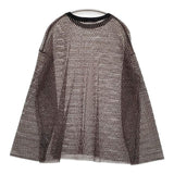 JOURNAL STANDARD バイカラーネットビッグプルオーバー シアーメッシュ カットソー 23AW ブラウン ブラック レディース ジャーナルスタンダード【中古】5-1201M∞
