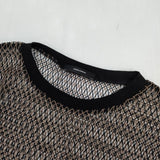 JOURNAL STANDARD バイカラーネットビッグプルオーバー シアーメッシュ カットソー 23AW ブラウン ブラック レディース ジャーナルスタンダード【中古】5-1201M∞