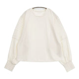 BEARDSLEY プリーツスリーブカットソー ブラウス シャツ アイボリー レディース ビアズリー【中古】5-1126M∞