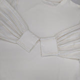 BEARDSLEY プリーツスリーブカットソー ブラウス シャツ アイボリー レディース ビアズリー【中古】5-1126M∞