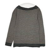 YURI+PARK ボーダー セーター ニット カーキ グレー レディース ユリパーク【中古】5-1025T∞