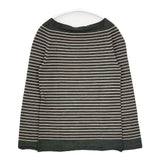 YURI+PARK ボーダー セーター ニット カーキ グレー レディース ユリパーク【中古】5-1025T∞