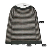 YURI+PARK ボーダー セーター ニット カーキ グレー レディース ユリパーク【中古】5-1025T∞