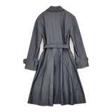Aquascutum 定価115500円 羽織 1653060-39 ベルト付き デニム コットンシルク コート ネイビー レディース アクアスキュータム【中古】6-0221M∞
