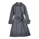 Aquascutum 定価115500円 羽織 1653060-39 ベルト付き デニム コットンシルク コート ネイビー レディース アクアスキュータム【中古】6-0221M∞