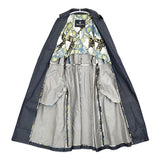 Aquascutum 定価115500円 羽織 1653060-39 ベルト付き デニム コットンシルク コート ネイビー レディース アクアスキュータム【中古】6-0221M∞