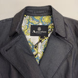 Aquascutum 定価115500円 羽織 1653060-39 ベルト付き デニム コットンシルク コート ネイビー レディース アクアスキュータム【中古】6-0221M∞
