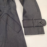 Aquascutum 定価115500円 羽織 1653060-39 ベルト付き デニム コットンシルク コート ネイビー レディース アクアスキュータム【中古】6-0221M∞