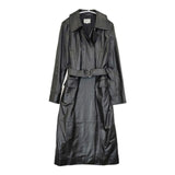 DIA i NiT ディアアイニット レザーコート 羊革 シープスキン 日本製 ベルト付き コート ブラック レディース【中古】5-1127T∞