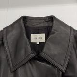 DIA i NiT ディアアイニット レザーコート 羊革 シープスキン 日本製 ベルト付き コート ブラック レディース【中古】5-1127T∞