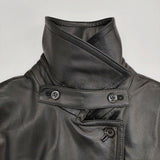 DIA i NiT ディアアイニット レザーコート 羊革 シープスキン 日本製 ベルト付き コート ブラック レディース【中古】5-1127T∞