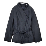 UNSPECK シルク 中綿 ベルト付き ジャケット ネイビー レディース アンスペック【中古】5-1127T∞