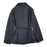 UNSPECK シルク 中綿 ベルト付き ジャケット ネイビー レディース アンスペック【中古】5-1127T∞