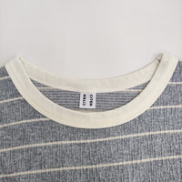 CITEN 4217-699-0031 クリンプボーダーT ハーフスリーブ Ｔシャツ カットソー グレー レディース シテン【中古】5-0819S♪