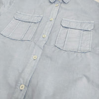 Spick and Span ガーメントダイサファリシャツ 定価12100円 半袖シャツ 24SS ライトブルー レディース スピックアンドスパン【中古】5-0815S♪