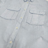 Spick and Span ガーメントダイサファリシャツ 定価12100円 半袖シャツ 24SS ライトブルー レディース スピックアンドスパン【中古】5-0815S♪