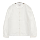 agnes b. ノーカラー コットン サイズ40 ブラウス シャツ ホワイト レディース アニエスベー【中古】5-1126M∞