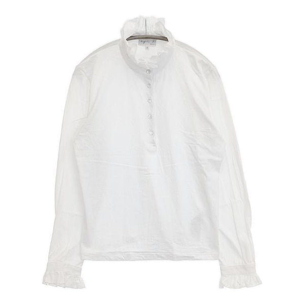 agnes b. フリル カットソー サイズ3 プルオーバー ブラウス シャツ ホワイト レディース アニエスベー【中古】5-1126M∞