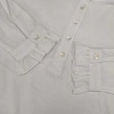 agnes b. フリル カットソー サイズ3 プルオーバー ブラウス シャツ ホワイト レディース アニエスベー【中古】5-1126M∞