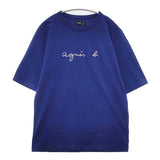 agnes b. homme TS BRANDO ロゴ刺繍 半袖Ｔシャツ カットソー ブルー メンズ アニエスベー【中古】6-0422S∞