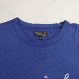 agnes b. homme TS BRANDO ロゴ刺繍 半袖Ｔシャツ カットソー ブルー メンズ アニエスベー【中古】6-0422S∞