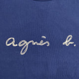 agnes b. homme TS BRANDO ロゴ刺繍 半袖Ｔシャツ カットソー ブルー メンズ アニエスベー【中古】6-0422S∞