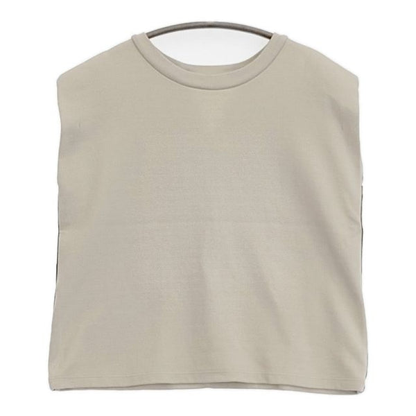 Mila Owen 後開きスウェットトップス ノースリーブ カットソー ベージュ レディース ミラオーウェン【中古】5-1126M∞