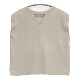 Mila Owen 後開きスウェットトップス ノースリーブ カットソー ベージュ レディース ミラオーウェン【中古】5-1126M∞