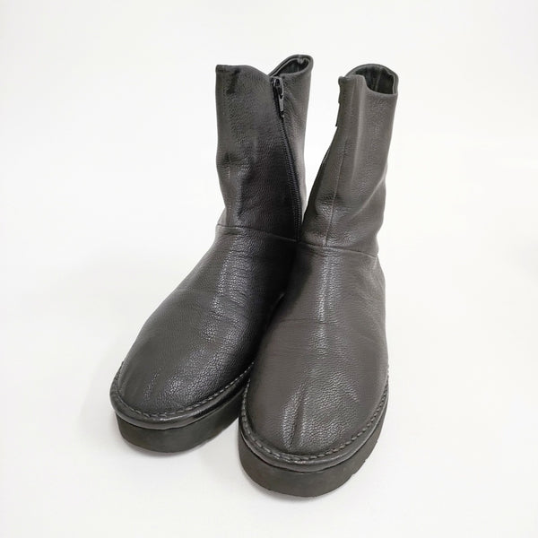 JURGEN LEHL 山羊革ショートブーツ 定価58000円+税 ゴートレザー 23 1/2 ブーツ ブラック レディース ヨーガンレール【中古】5-1009T◎