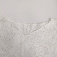 JURGEN LEHL J0102FB833 刺繍 コットン ノースリーブ ブラウス シャツ ホワイト レディース ヨーガンレール【中古】5-0819S♪
