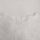 JURGEN LEHL J0102FB833 刺繍 コットン ノースリーブ ブラウス シャツ ホワイト レディース ヨーガンレール【中古】5-0819S♪