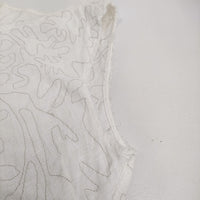 JURGEN LEHL J0102FB833 刺繍 コットン ノースリーブ ブラウス シャツ ホワイト レディース ヨーガンレール【中古】5-0819S♪