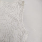 JURGEN LEHL J0102FB833 刺繍 コットン ノースリーブ ブラウス シャツ ホワイト レディース ヨーガンレール【中古】5-0819S♪