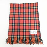 R&D.M.Co- タータンチェック 大判 ストール マフラー フリンジ ブランケット レッド レディース オールドマンズテーラー【中古】5-1027T◎