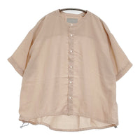 GYMPHLEX バンドカラースピンドルシャツ 定価13200円 サイズ14 半袖シャツ ピンクベージュ レディース ジムフレックス【中古】5-0819S♪